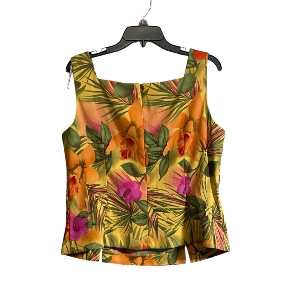 Vtg Dressbarn Sz 14 Sleeveless Tank Blouse Tropical Resort Vibrant Hawaiian - Picture 2 of 6
